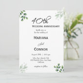 Green Leaf' Standaard 40e bruiloft Jubileum Kaart (Staand voorkant)