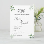 Green Leaf' Standaard 50e bruiloft Jubileum Kaart (Staand voorkant)