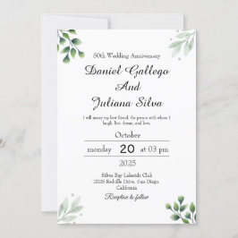 Green Leaf' Standaard bruiloft Jubileum Kaart