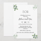 Green Leaf' Standard 50th Wedding Anniversary Kaart (Voorkant / Achterkant)