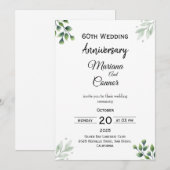 Green Leaf' Standard 60th Wedding Anniversary Kaart (Voorkant / Achterkant)