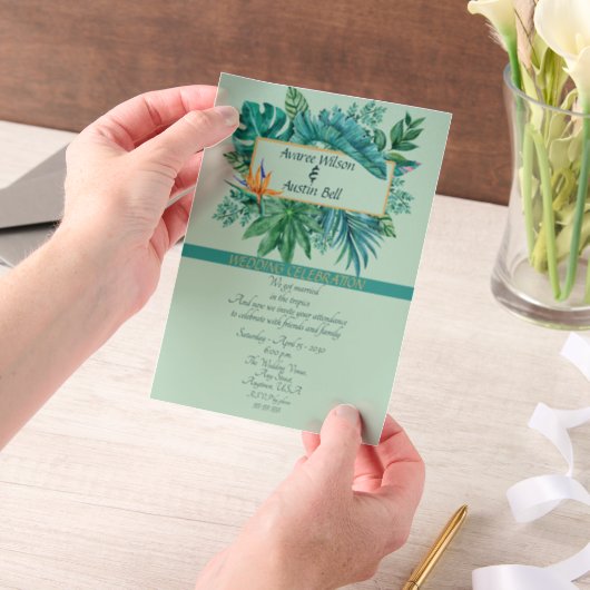 Green Leaf Tropical After Wedding Invitation (Ordinateur de poche)