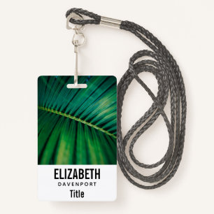 Green Leaf Tropical Forest Natuur Foto Badge
