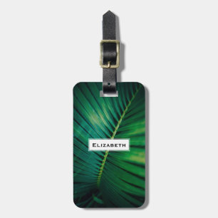 Green Leaf Tropical Forest Natuur Foto Bagagelabel