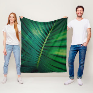 Green Leaf Tropical Forest Natuur Foto Fleece Deken