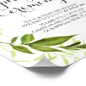 Green Leaf Unplugged Ceremony Sign Rustic Greenery Poster (Hoek)