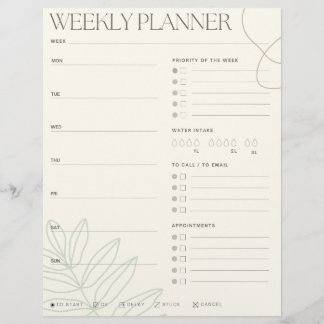 Green Leaf Weekly Planner