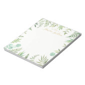 Green Leaf Wreath Personalized Notitieblok Station (Gedraaid)