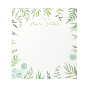 Green Leaf Wreath Personalized Notitieblok Station