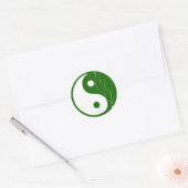 Green Leaf Yin Yang Ronde Sticker (Envelop)
