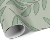 Green Leafs Pattern Cadeaupapier (Rol Hoek)