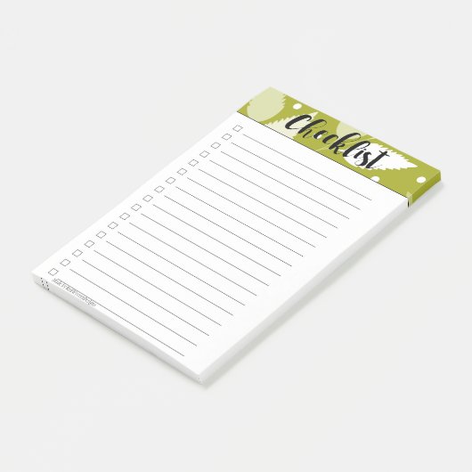 Green Leafy Checklist Post-it Notes (Schuin)