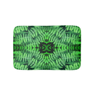 Green Leafy Ferns Abstract Badmat
