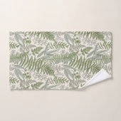 Green Leafy Garden Floral Pattern Bad Handdoek (Handdoek)