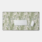 Green Leafy Garden Floral Pattern Bureaumat (Keyboard & Muis)