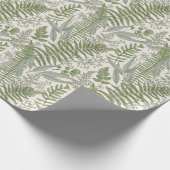 Green Leafy Garden Floral Pattern Cadeaupapier (Hoek)