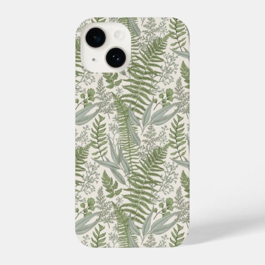 Green Leafy Garden Floral Pattern iPhone Hoesje (Achterkant)