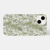 Green Leafy Garden Floral Pattern iPhone Hoesje (Achterkant horizontaal)