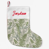 Green Leafy Garden Floral Pattern Kleine Kerstsok (Voorkant)