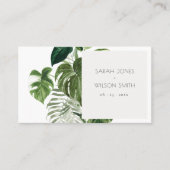 Green Leafy Palm Tropical Foliage Wedding Plaatskaartje (Voorkant)