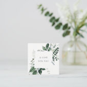 Green Leafy Tropical Foliage Fern Gift Certificate Vierkante Visitekaartje (Staand voorkant)