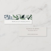 Green Leafy Tropical Foliage Hartelijk dank voor u Mini Visitekaartje (Voorkant / Achterkant)