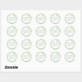 Green Leafy Wreath Ronde Sticker (Vel)