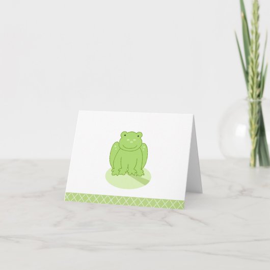 Green Leap Frog Gepersonaliseerd Note Kaart (Voorkant)