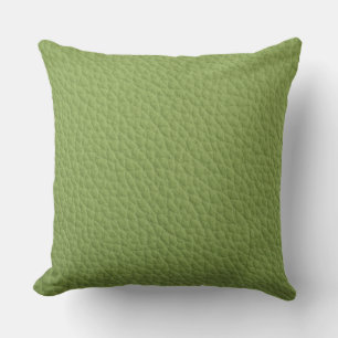 Green Leather look Print Pillow Kussen