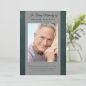 Green Leather Photo Memorial Service Programma (Staand voorkant)