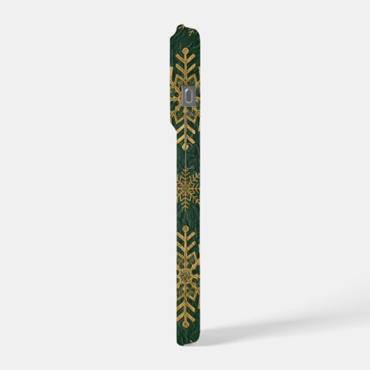 Green Leather Tooled with Gold Snowflakes Initials (Côté gauche)