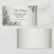 Green Leaves Black Olive Elegant Wedding Detail