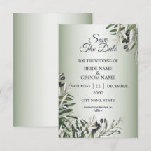 Green Leaves Black Olive Elegant Wedding