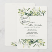 Green Leaves Bridal Shower-uitnodiging Kaart (Voorkant / Achterkant)