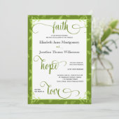 Green Leaves Christelijk Wedding Kaart (Staand voorkant)