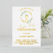 green leaves First Holy Communion Foil Invitation Folie Uitnodiging (Staand Voorkant)
