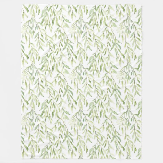 Green Leaves Fleece Deken (Voorkant)