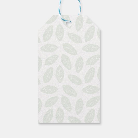 Green Leaves Foliage Pattern Cadeaulabel (Achterkant)