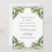 Green Leaves Greenery Wedding Invitation  (Devant)