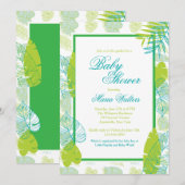 Green Leaves Invitation Kaart (Voorkant / Achterkant)