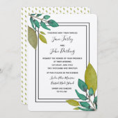 Green Leaves Invitation Kaart (Voorkant / Achterkant)