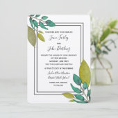 Green Leaves Invitation Kaart (Staand voorkant)