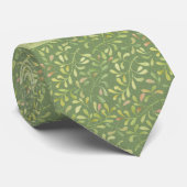 Green Leaves Monogram Stropdas Gift for Dad, Husba (Opgerold)