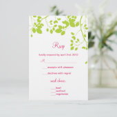 Green Leaves - rsvp kaarten (Staand voorkant)