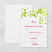 Green Leaves - rsvp kaarten (Voorkant / Achterkant)