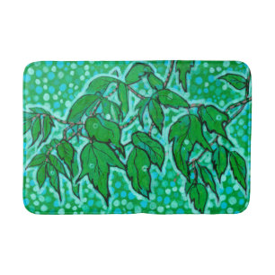 Green Leaves Summer Natuur Floral Art Sketch Badmat