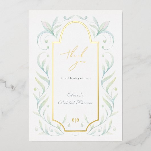 Green Leaves Vrijgezellenfeest Dank je wel kaart (Voorkant)