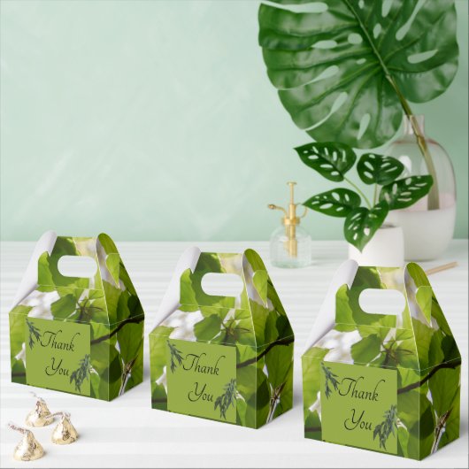 Green Leaves Wedding Gable Favoriete Box Bedankdoosjes (Meervoudige)