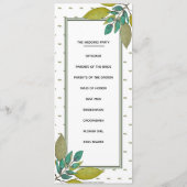 Green Leaves Wedding Programme Programma (Achterkant)