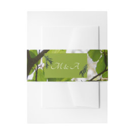 Green Leaves Wedding Vertical Belly Band Uitnodigingen Wikkel